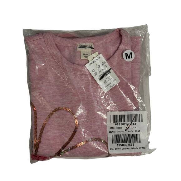 J.Crew Girls' 3D daisy graphic sweatshirt Pink M - Picture 2 of 2